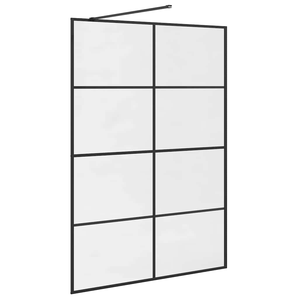 vidaXL Inloopdouchewand 140x195 cm ESG-glas transparant en zwart - Image 6