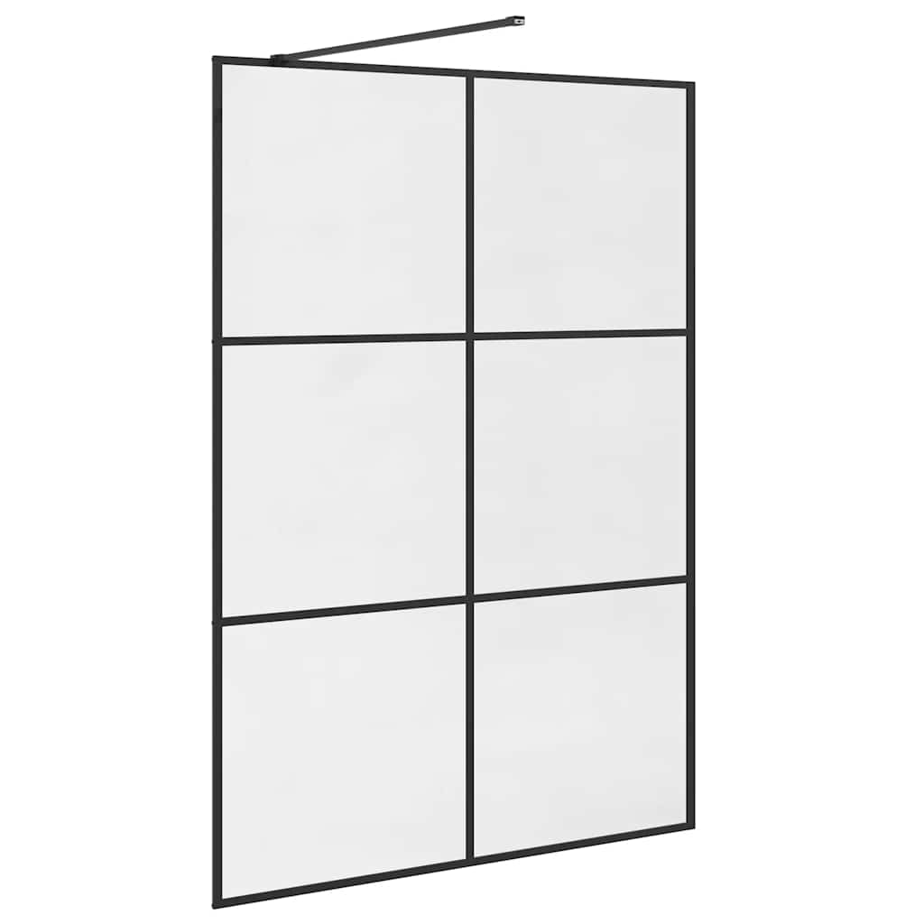 vidaXL Inloopdouchewand 140x195 cm ESG-glas transparant en zwart - Image 6