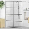 vidaXL Inloopdouchewand 140x195 cm ESG-glas transparant en zwart
