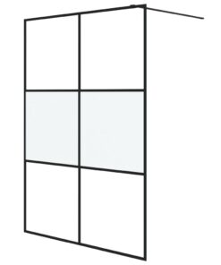 vidaXL Inloopdouchewand 140x195 cm halfmat ESG-glas zwart