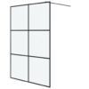 vidaXL Inloopdouchewand 140x195 cm mat ESG-glas zwart