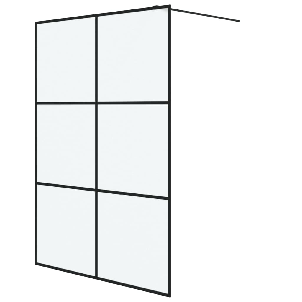 vidaXL Inloopdouchewand 140x195 cm mat ESG-glas zwart