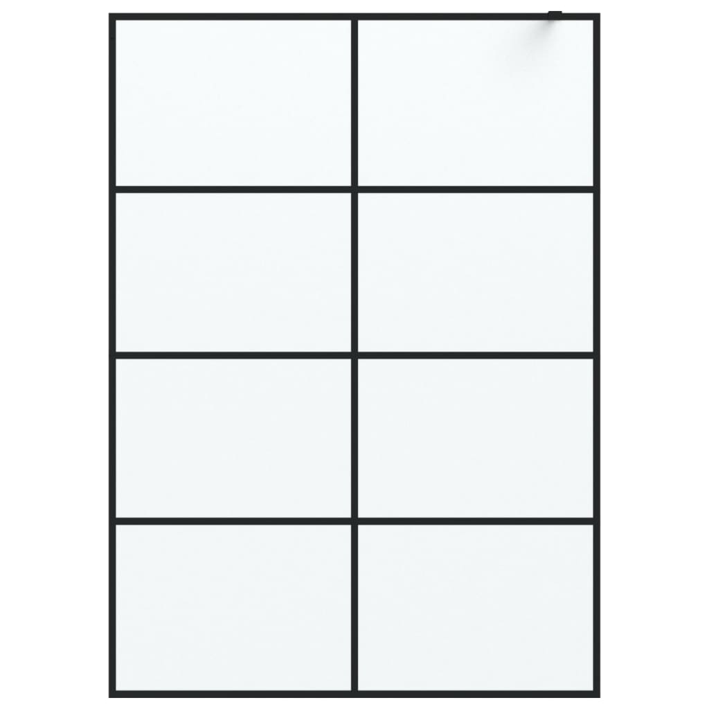 vidaXL Inloopdouchewand 140x195 cm mat ESG-glas zwart - Image 3