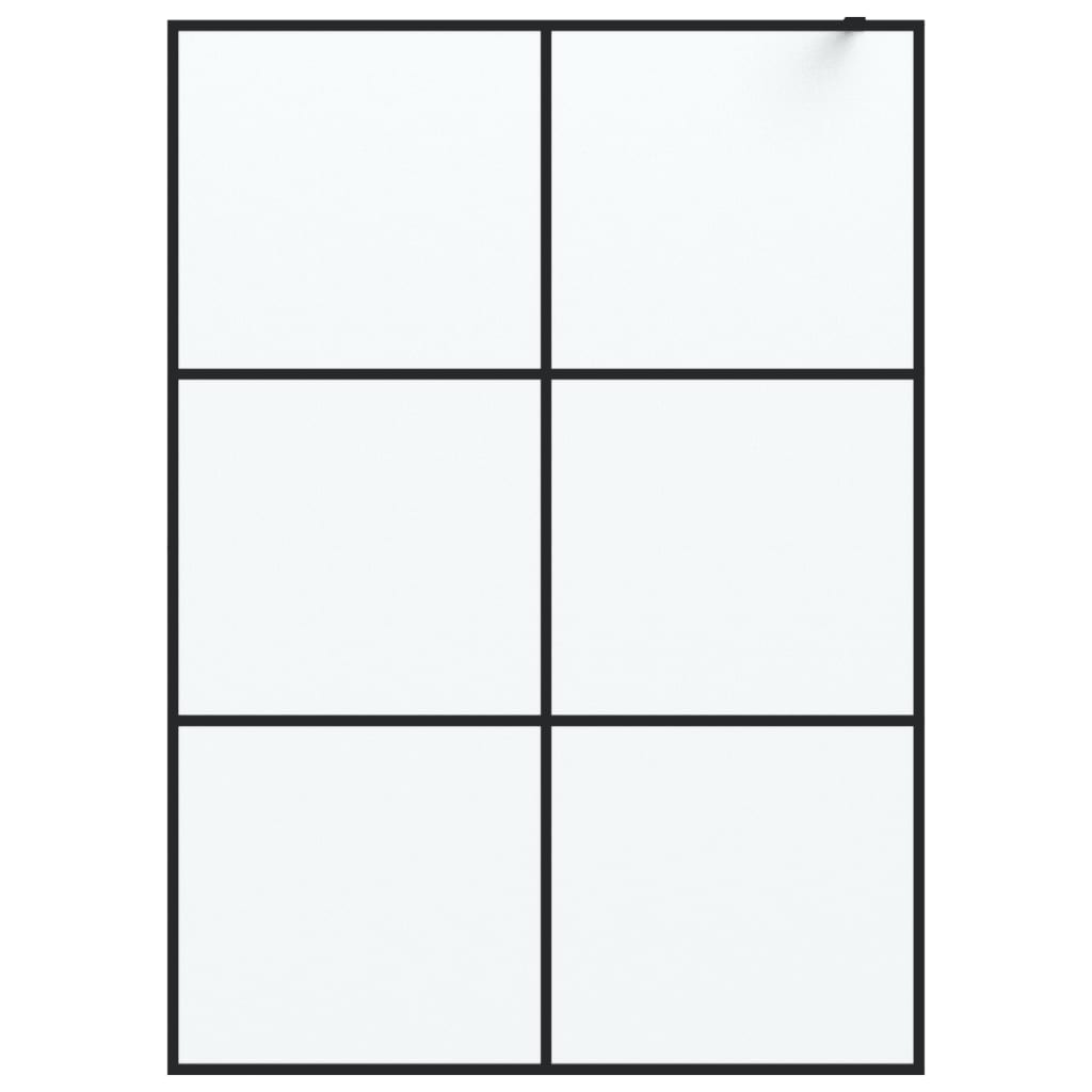 vidaXL Inloopdouchewand 140x195 cm mat ESG-glas zwart - Afbeelding 2