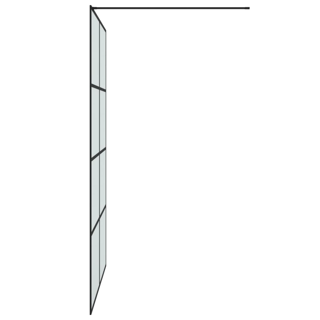vidaXL Inloopdouchewand 140x195 cm mat ESG-glas zwart - Image 4