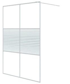 vidaXL Inloopdouchewand 140x195 cm transparant ESG-glas wit