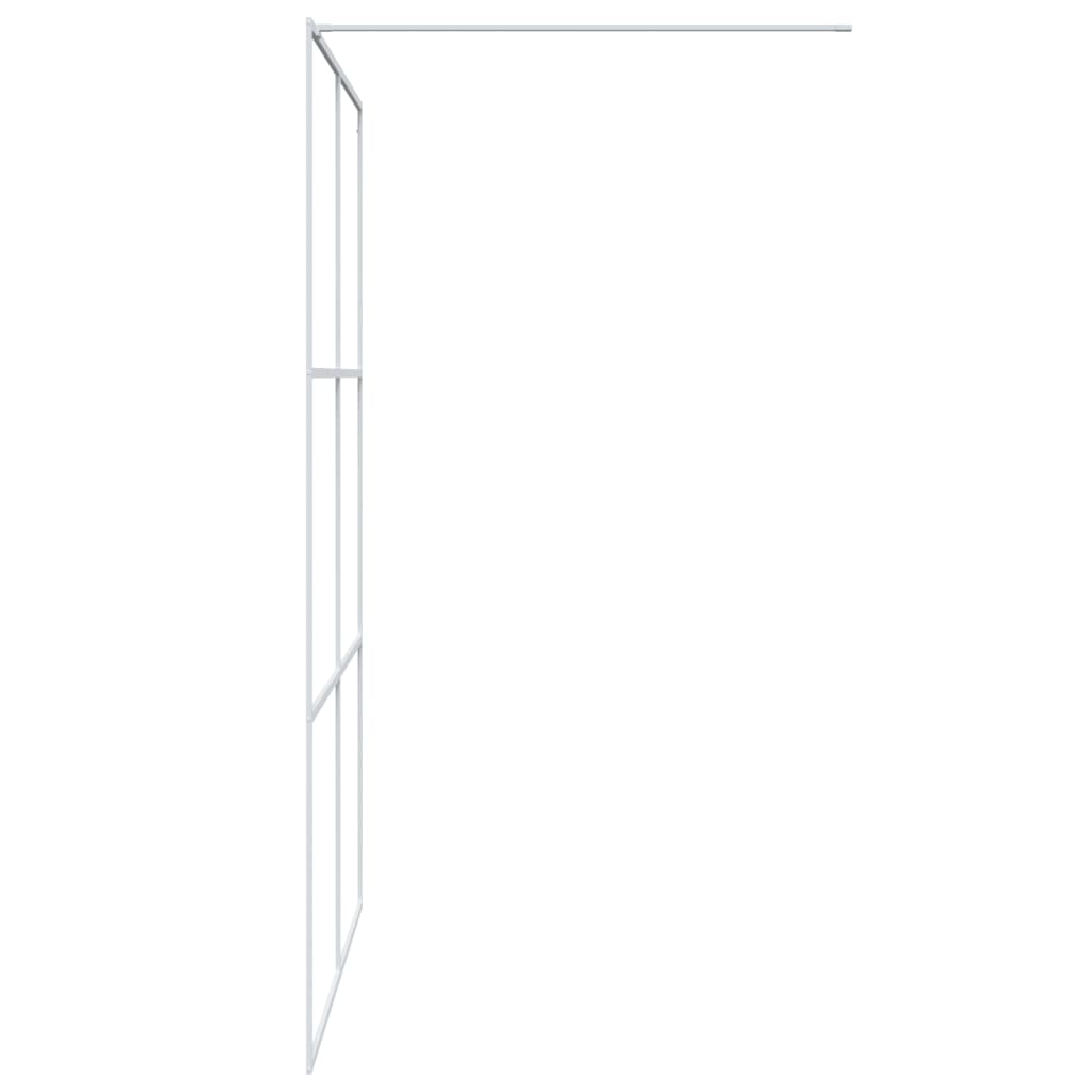 vidaXL Inloopdouchewand 140x195 cm transparant ESG-glas wit - Image 4