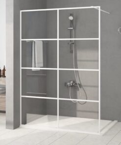vidaXL Inloopdouchewand 140x195 cm transparant ESG-glas wit