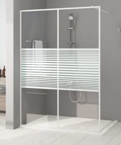 vidaXL Inloopdouchewand 140x195 cm transparant ESG-glas wit