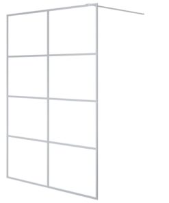 vidaXL Inloopdouchewand 140x195 cm transparant ESG-glas zilverkleurig