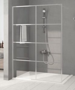 vidaXL Inloopdouchewand 140x195 cm transparant ESG-glas zilverkleurig