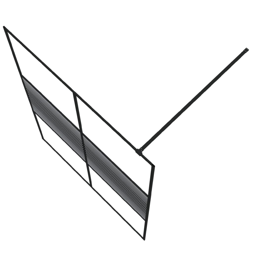 vidaXL Inloopdouchewand 140x195 cm transparant ESG-glas zwart - Image 5
