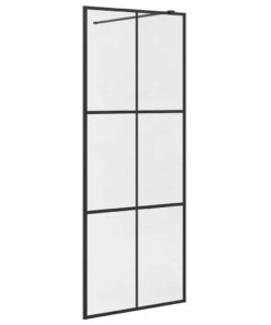 vidaXL Inloopdouchewand 80x195 cm ESG-glas transparant en zwart