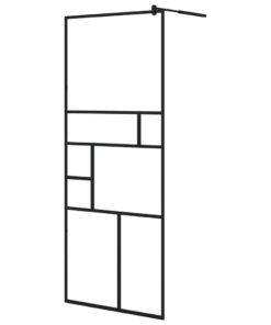 vidaXL Inloopdouchewand 80x195 cm ESG-glas transparant en zwart
