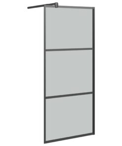 vidaXL Inloopdouchewand 80x195 cm donker ESG-glas zwart