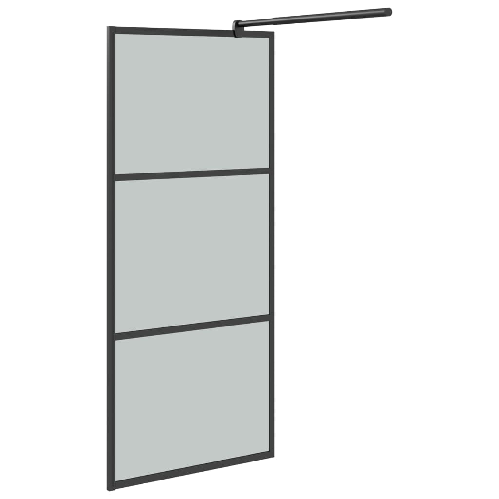 vidaXL Inloopdouchewand 80x195 cm donker ESG-glas zwart - Image 4