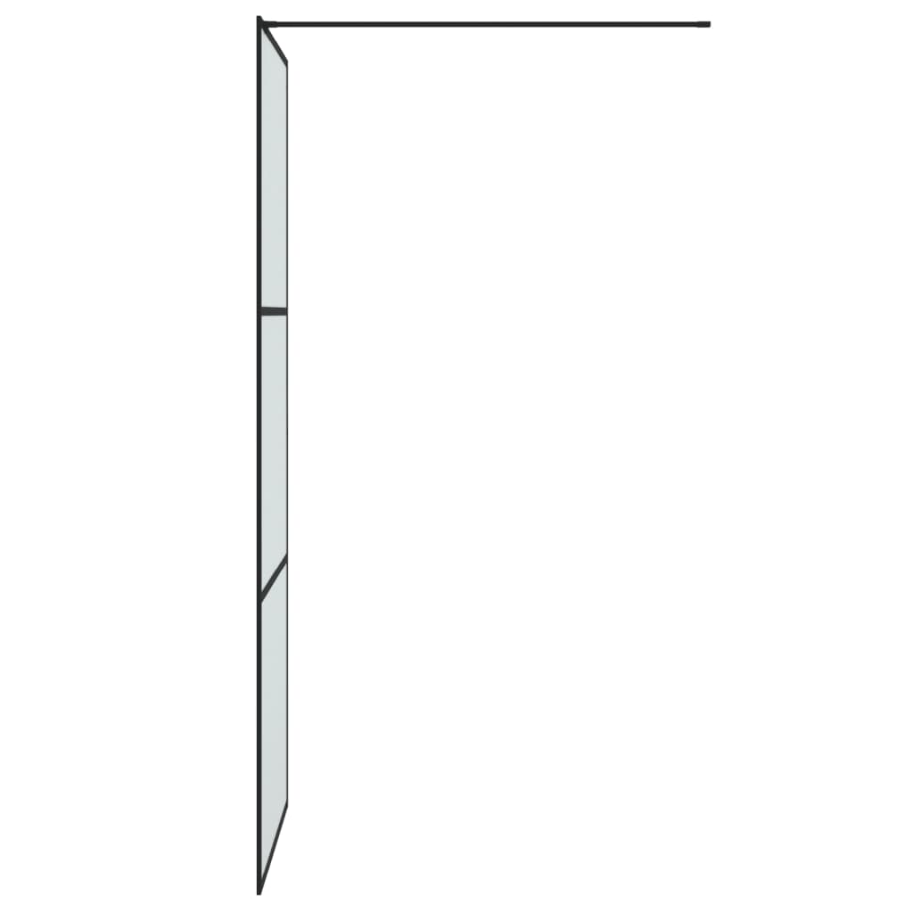 vidaXL Inloopdouchewand 80x195 cm mat ESG-glas zwart - Afbeelding 4