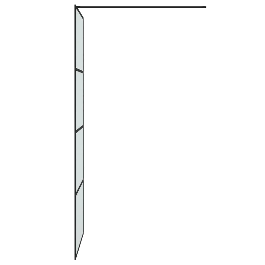 vidaXL Inloopdouchewand 80x195 cm mat ESG-glas zwart - Image 4