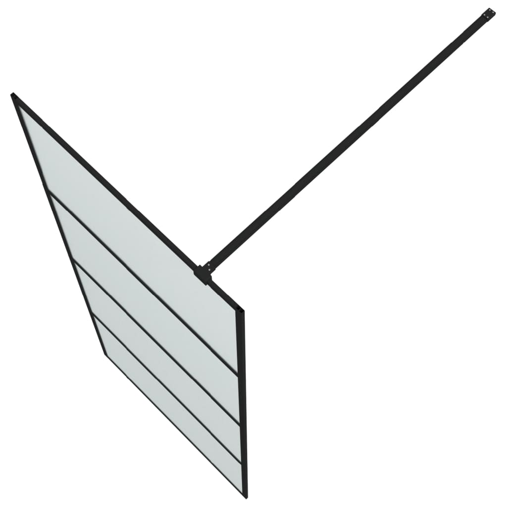 vidaXL Inloopdouchewand 80x195 cm mat ESG-glas zwart - Image 5