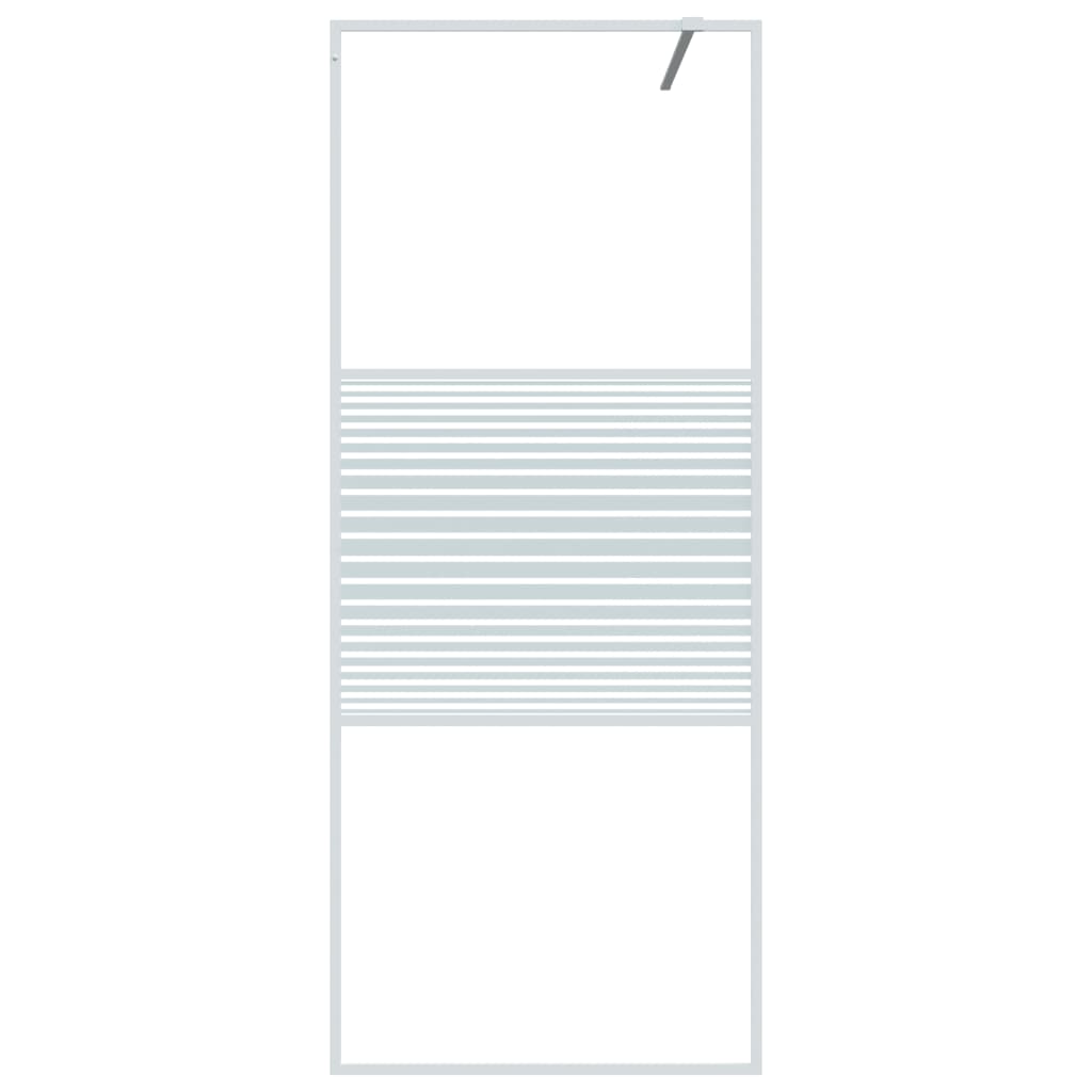 vidaXL Inloopdouchewand 80x195 cm transparant ESG-glas wit - Image 3