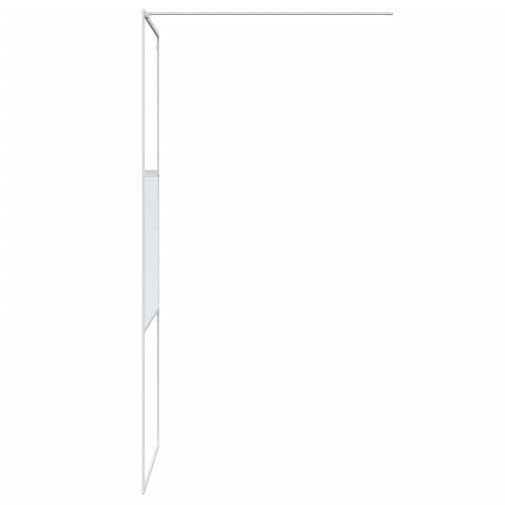vidaXL Inloopdouchewand 80x195 cm transparant ESG-glas wit - Image 4