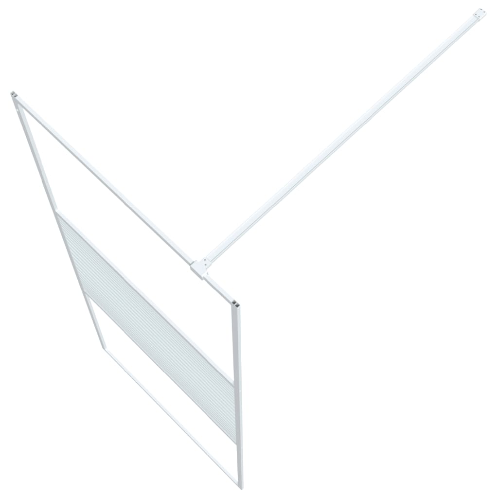 vidaXL Inloopdouchewand 80x195 cm transparant ESG-glas wit - Image 5