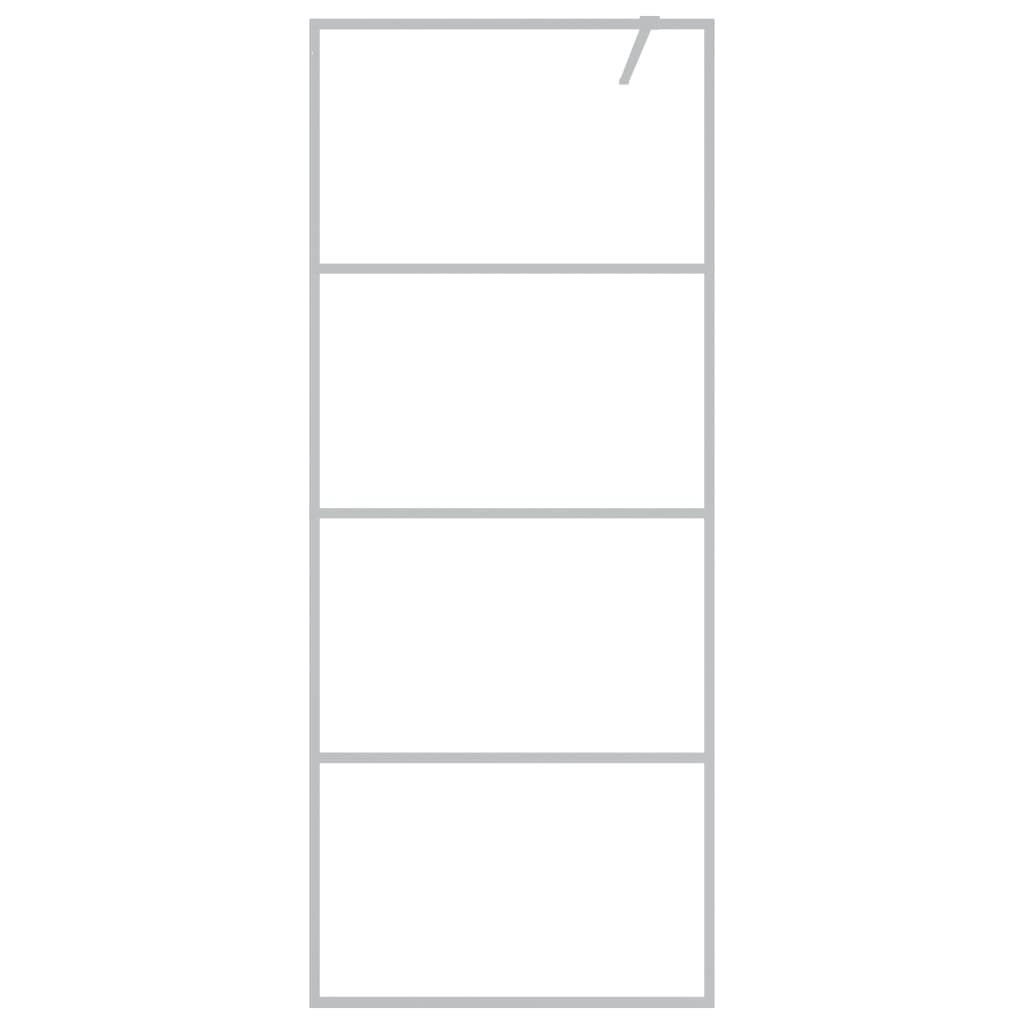 vidaXL Inloopdouchewand 80x195 cm transparant ESG-glas zilverkleurig - Image 3