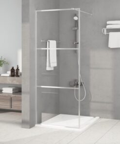 vidaXL Inloopdouchewand 80x195 cm transparant ESG-glas zilverkleurig