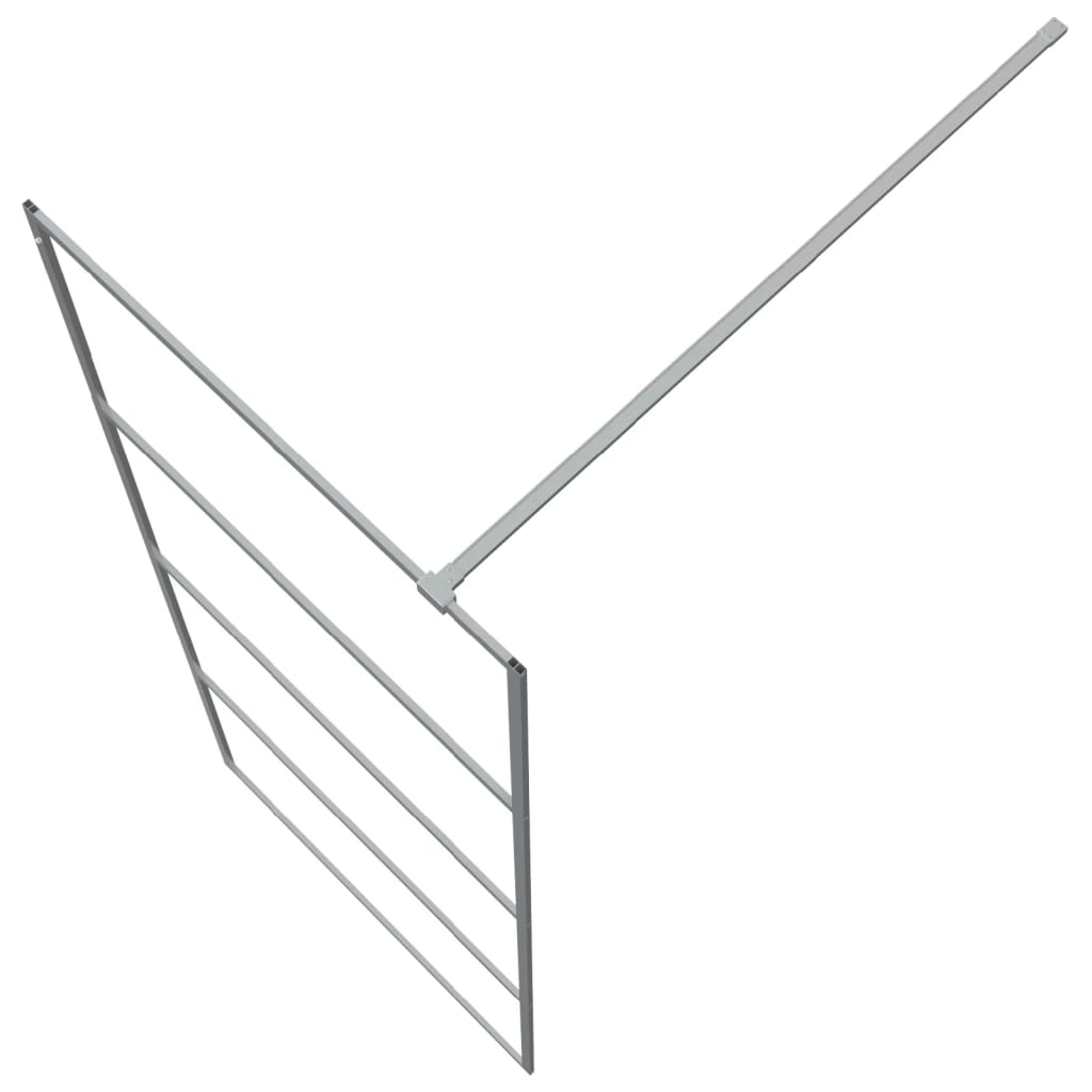 vidaXL Inloopdouchewand 80x195 cm transparant ESG-glas zilverkleurig - Image 5