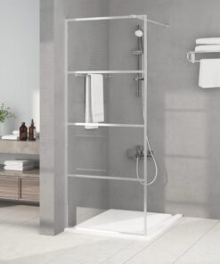 vidaXL Inloopdouchewand 80x195 cm transparant ESG-glas zilverkleurig