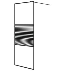 vidaXL Inloopdouchewand 80x195 cm transparant ESG-glas zwart