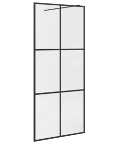 vidaXL Inloopdouchewand 90x195 cm ESG-glas transparant en zwart