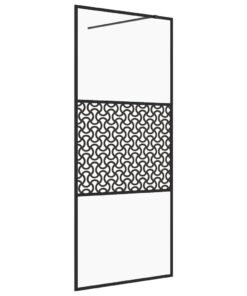 vidaXL Inloopdouchewand 90x195 cm ESG-glas transparant en zwart