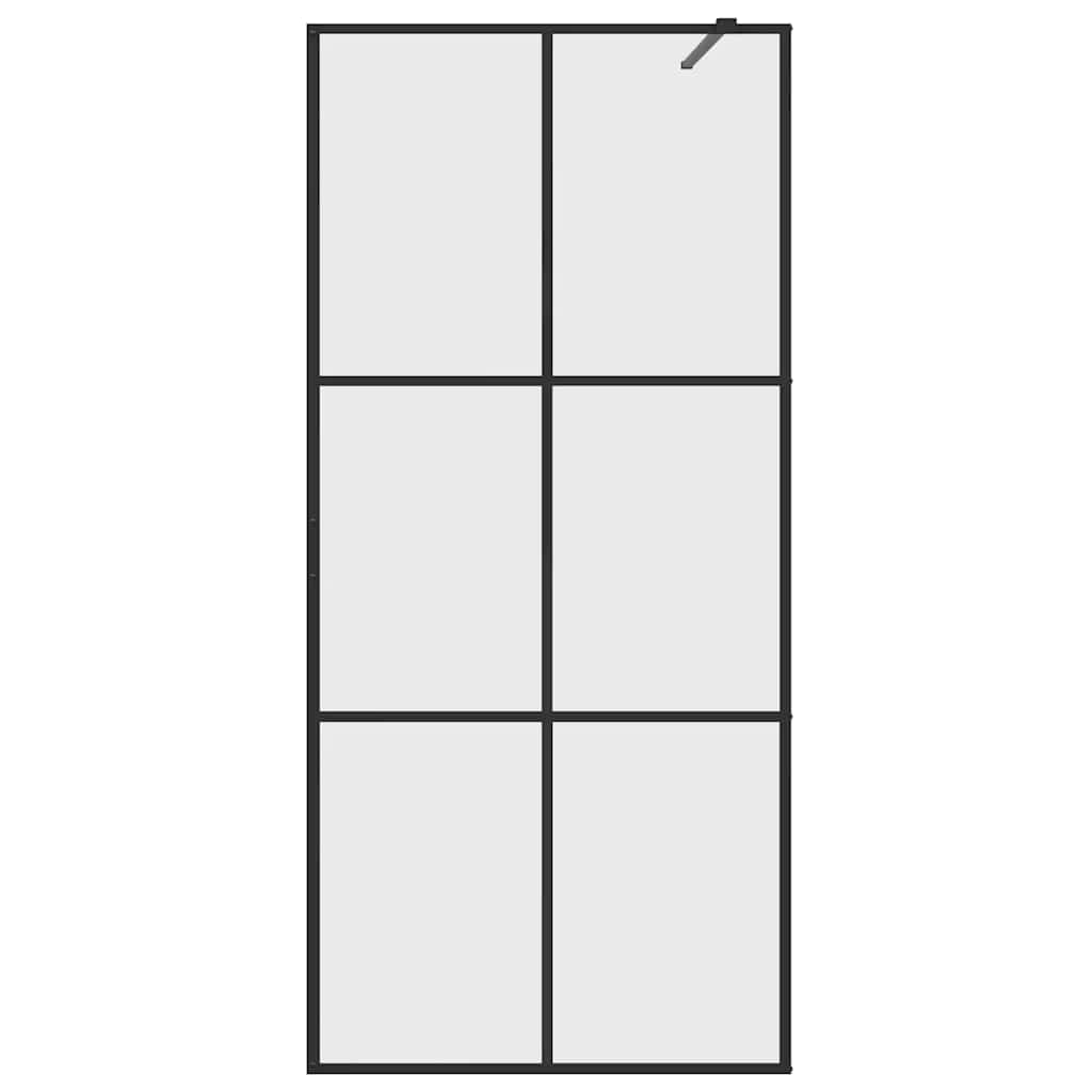 vidaXL Inloopdouchewand 90x195 cm ESG-glas transparant en zwart - Afbeelding 4