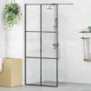 vidaXL Inloopdouchewand 90x195 cm ESG-glas transparant en zwart