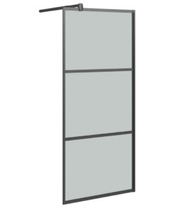 vidaXL Inloopdouchewand 90x195 cm donker ESG-glas zwart