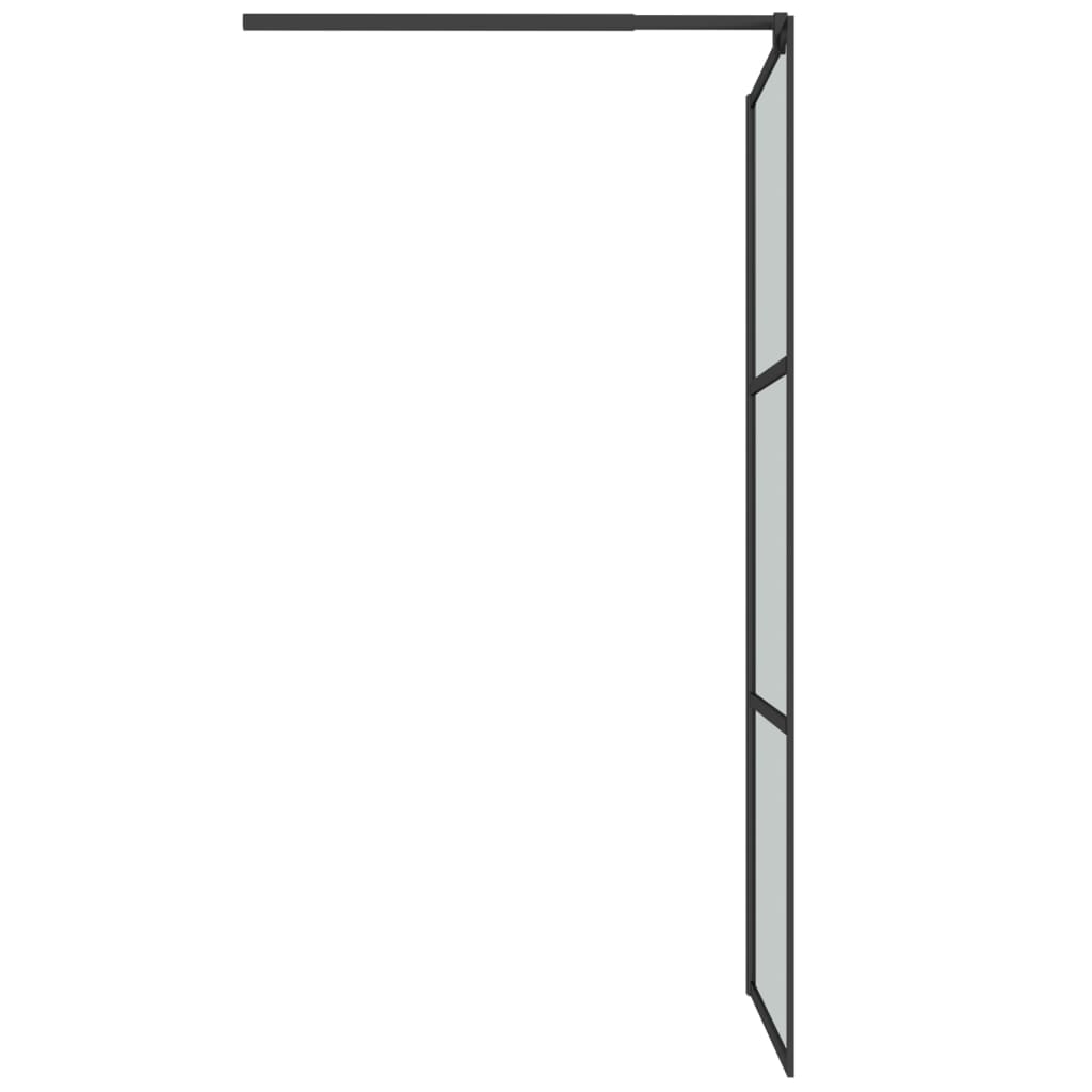 vidaXL Inloopdouchewand 90x195 cm donker ESG-glas zwart - Image 5