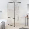 vidaXL Inloopdouchewand 90x195 cm halfmat ESG-glas zwart