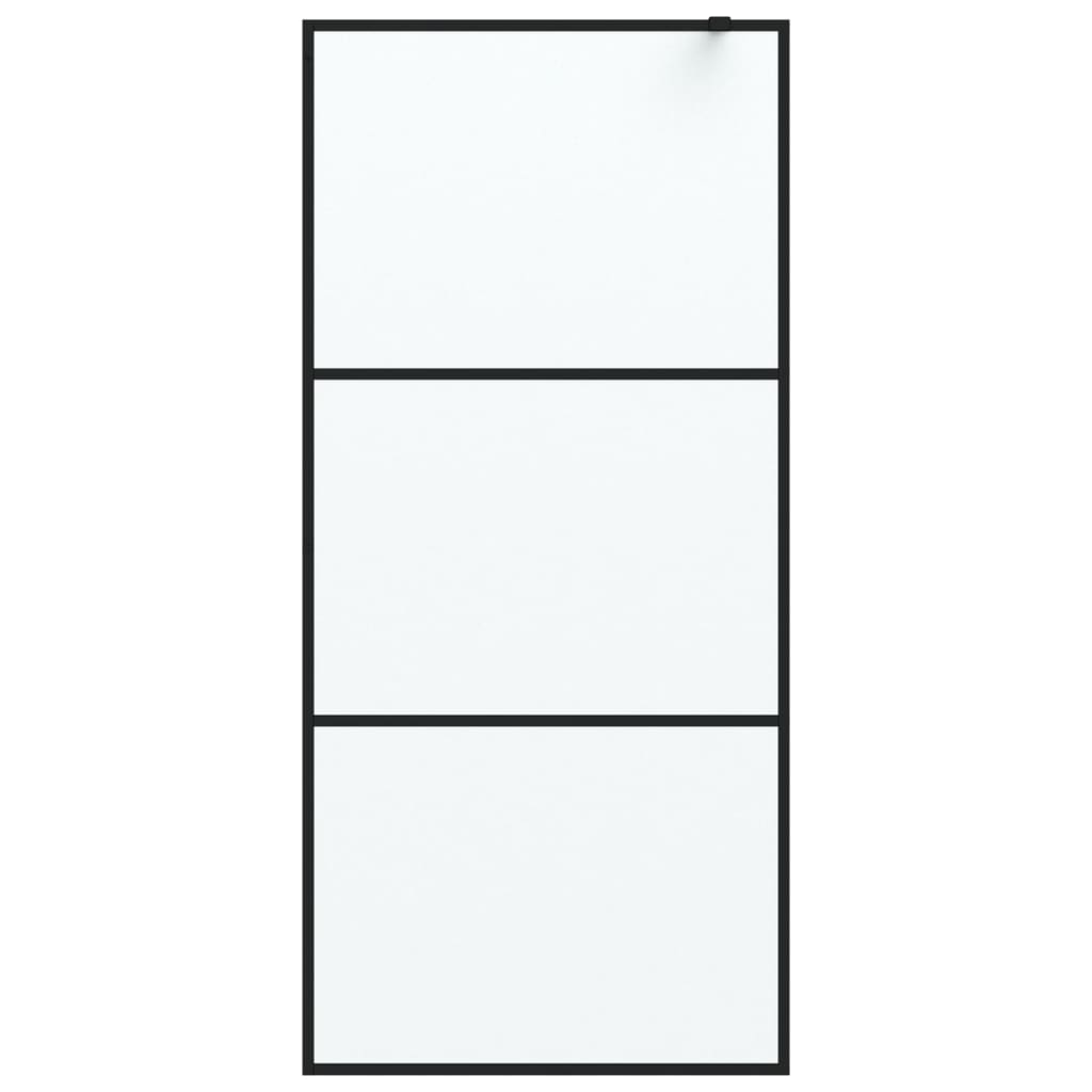 vidaXL Inloopdouchewand 90x195 cm mat ESG-glas zwart - Afbeelding 3