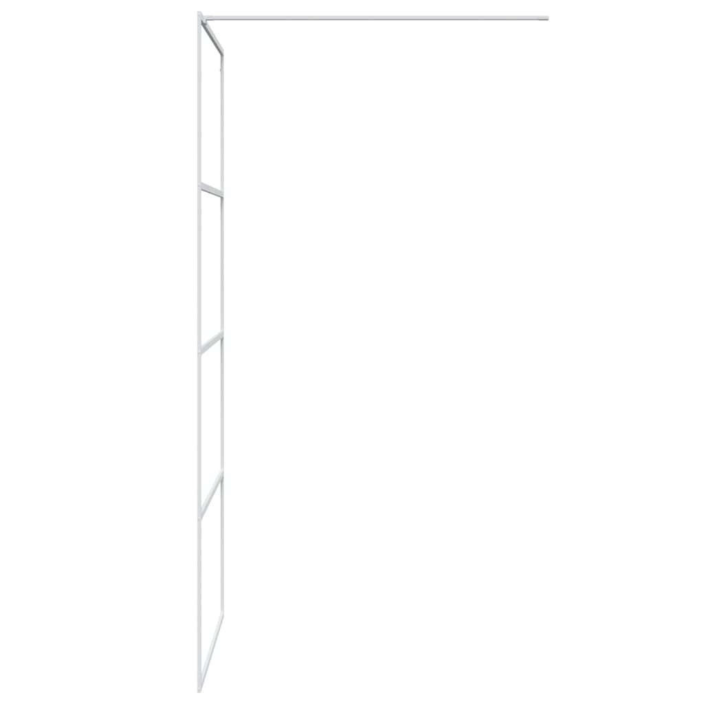 vidaXL Inloopdouchewand 90x195 cm transparant ESG-glas wit - Image 4