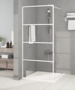 vidaXL Inloopdouchewand 90x195 cm transparant ESG-glas wit