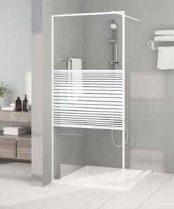 vidaXL Inloopdouchewand 90x195 cm transparant ESG-glas wit