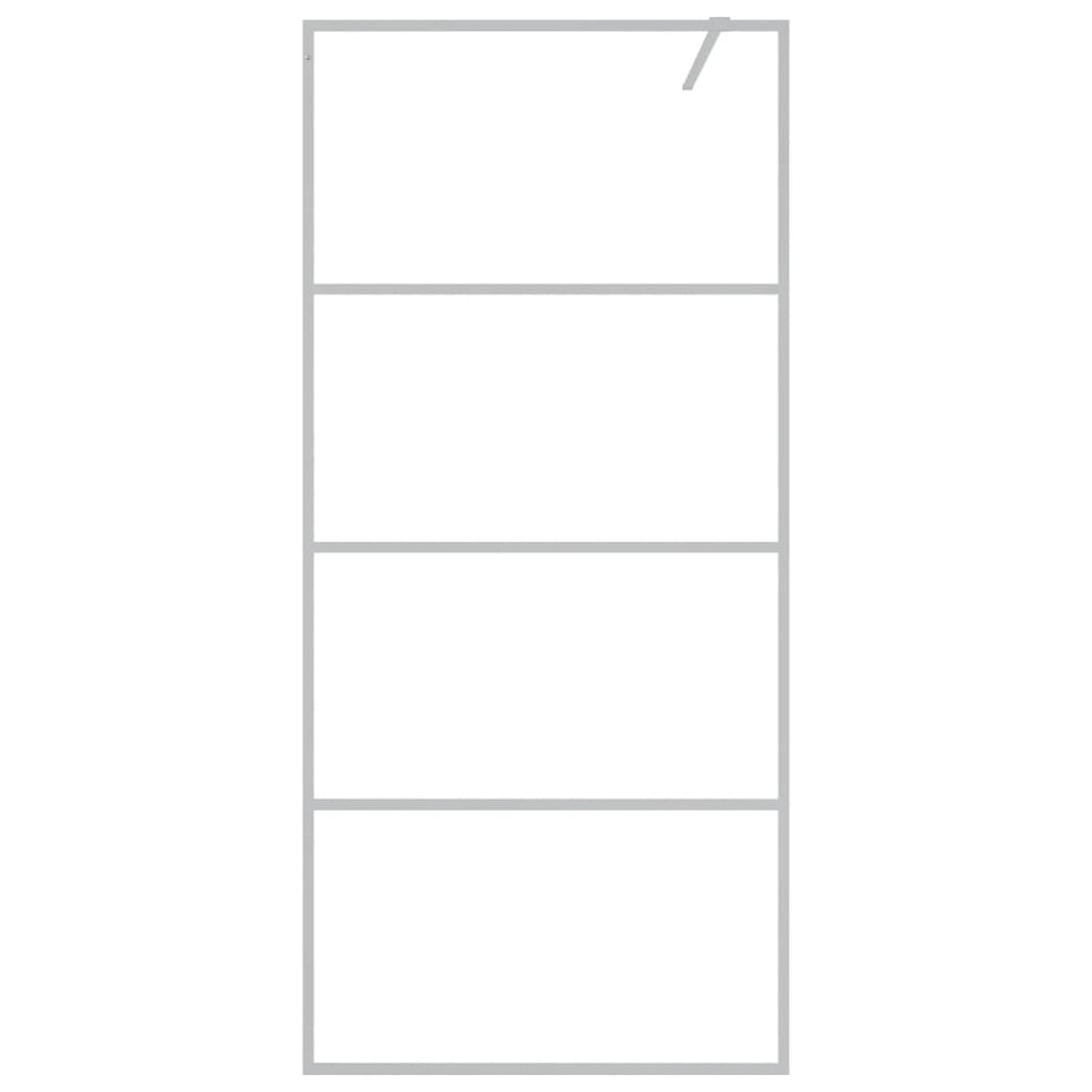 vidaXL Inloopdouchewand 90x195 cm transparant ESG-glas zilverkleurig - Image 3