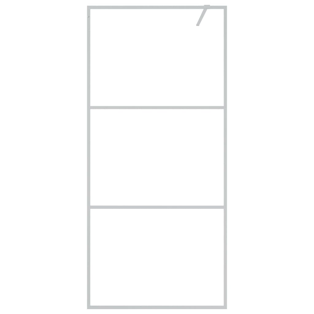 vidaXL Inloopdouchewand 90x195 cm transparant ESG-glas zilverkleurig - Afbeelding 3
