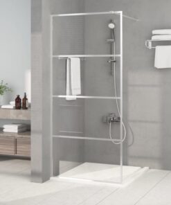 vidaXL Inloopdouchewand 90x195 cm transparant ESG-glas zilverkleurig