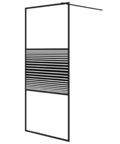 vidaXL Inloopdouchewand 90x195 cm transparant ESG-glas zwart