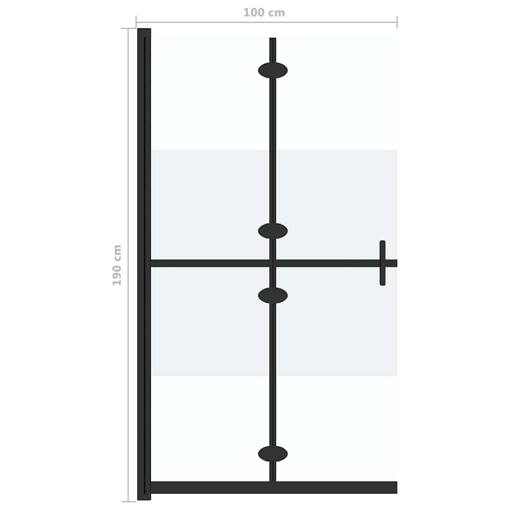 vidaXL Inloopdouchewand inklapbaar 100x190 cm ESG-glas halfmat - Afbeelding 7