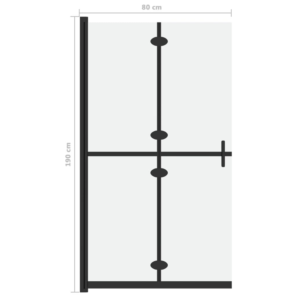 vidaXL Inloopdouchewand inklapbaar 80x190 cm ESG-glas mat - Image 7
