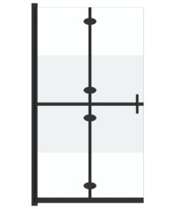 vidaXL Inloopdouchewand inklapbaar 90x190 cm ESG-glas halfmat