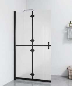 vidaXL Inloopdouchewand inklapbaar 90x190 cm ESG-glas mat